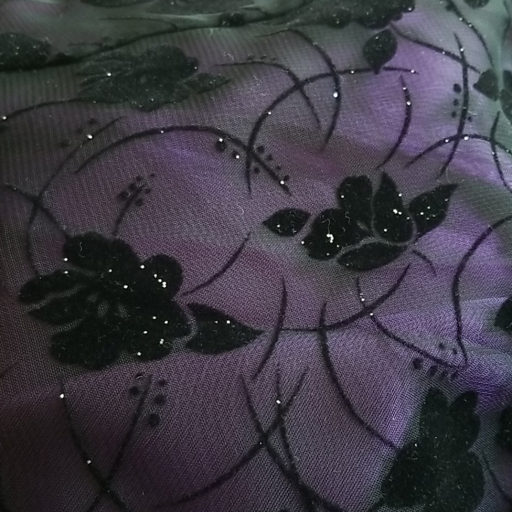 Dress 8P by Jaslene. Black over purple lining - Picture 8 of 8